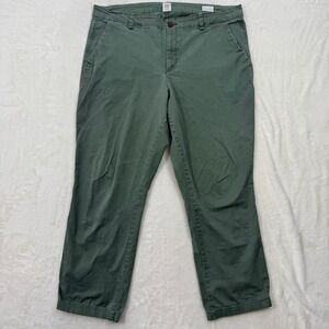 Gap Pants Womens 14 Olive Green Girlfriend Khaki Relaxed Tapered Chino Trousers